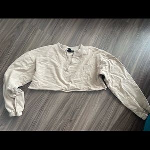 Forever 21 cropped tan crewneck size small